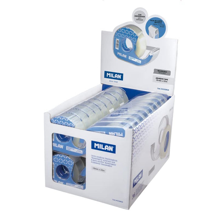 Ausstellungsbox 36 Spender Klebeband transparent glänzend 19 mm x 33 m MILAN®