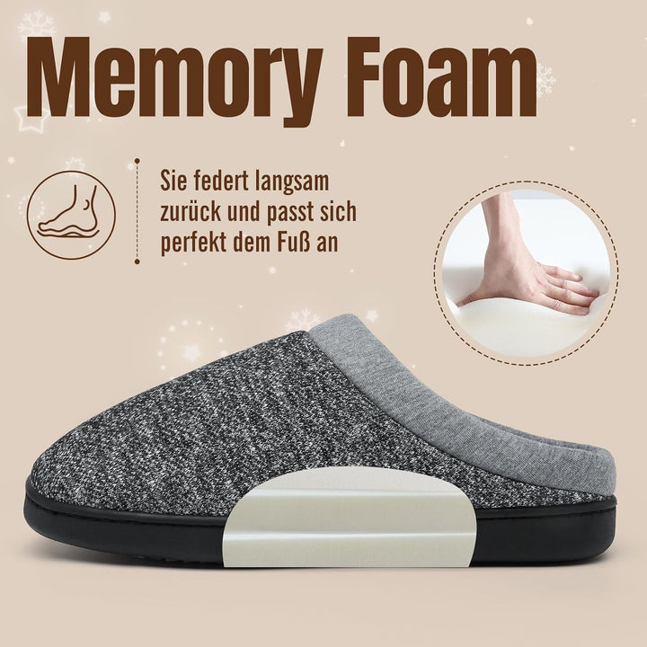 Mishansha Herren Damen Warme Hausschuhe Winter Memory Foam Plüsch Pantoffeln Rutschfest Slippers,Gr.