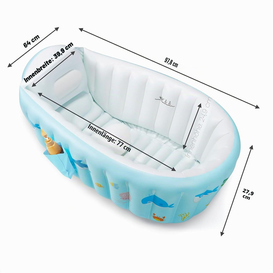 PandaEar Baby Aufblasbare Badewanne, Tragbare Reise Baby Säugling Badewanne Kleinkind Badewanne mit
