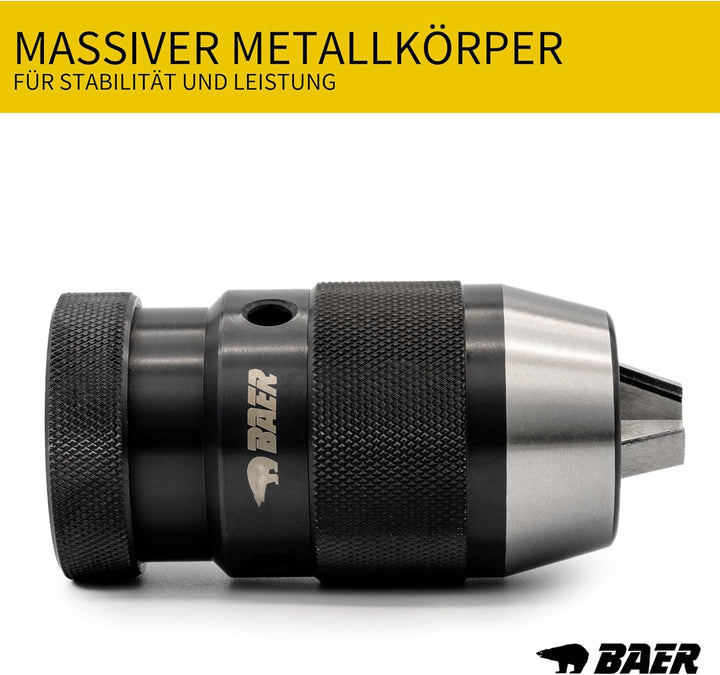 BAER Bohrfutter mit Kegeldornaufnahme 0,5-16 mm, Kegel: B 18 - Präzision-Bohrfutter - Schnellspannbo