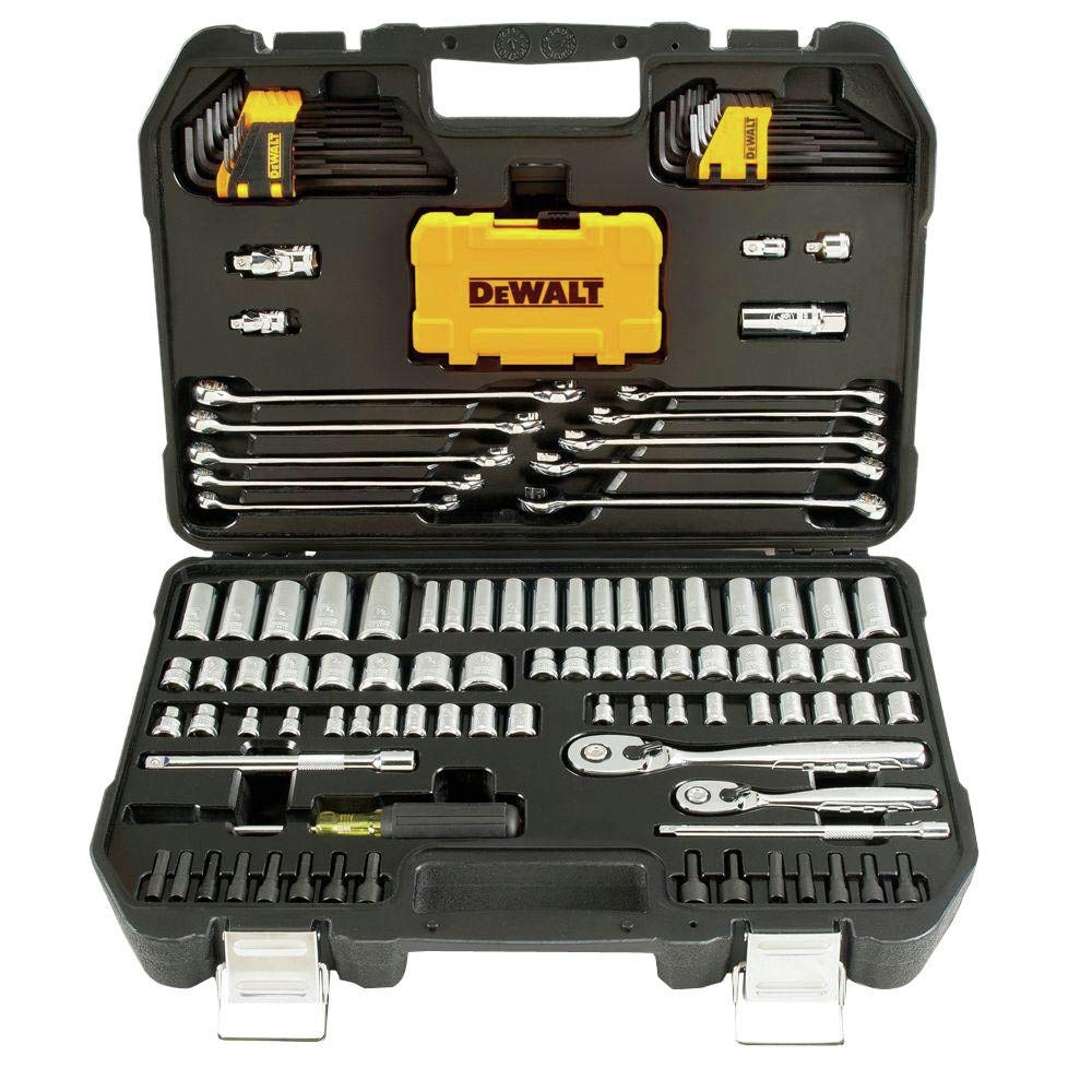 DEWALT DWMT73802 Mechaniker-Werkzeugset, 142-teilig, mit Koffer, 1 Stück 142 Stück Werkzeugset und S