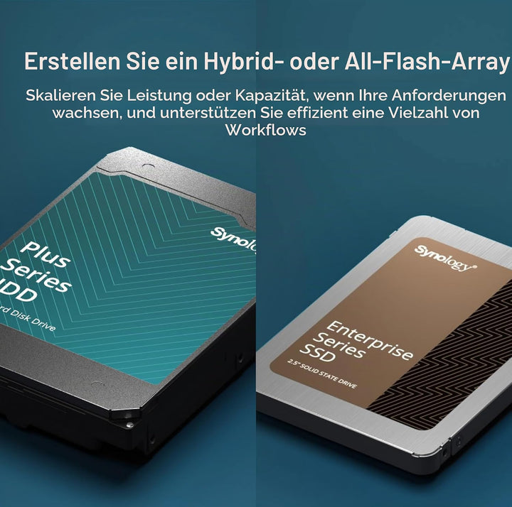 Synology Erweiterbares NAS-Kit mit 5 Schächten, DS1525+ AMD RyzenCPU mit 8 GB Speicher, 2,5 GbE Stan