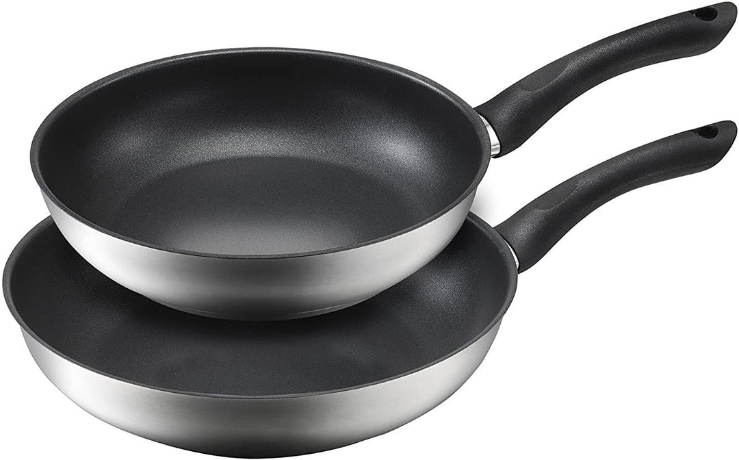 Kopf Pfannenset Alfons (Ø 24 + 28 cm) Edelstahl Pfannen Induktion mit Teflon Antihaftbeschichtung 2