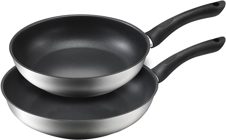 Kopf Pfannenset Alfons (Ø 24 + 28 cm) Edelstahl Pfannen Induktion mit Teflon Antihaftbeschichtung 2