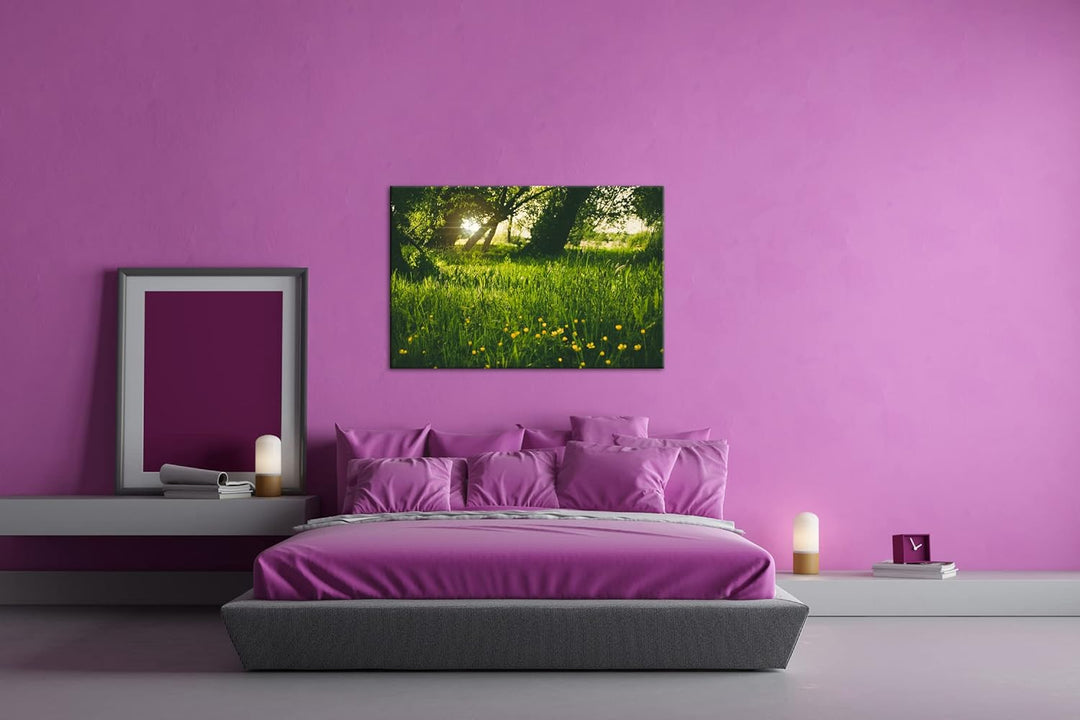 deyoli zauberhafte Butterblumen auf einer Wiese Format: 100x70 als Leinwand, Motiv fertig gerahmt au