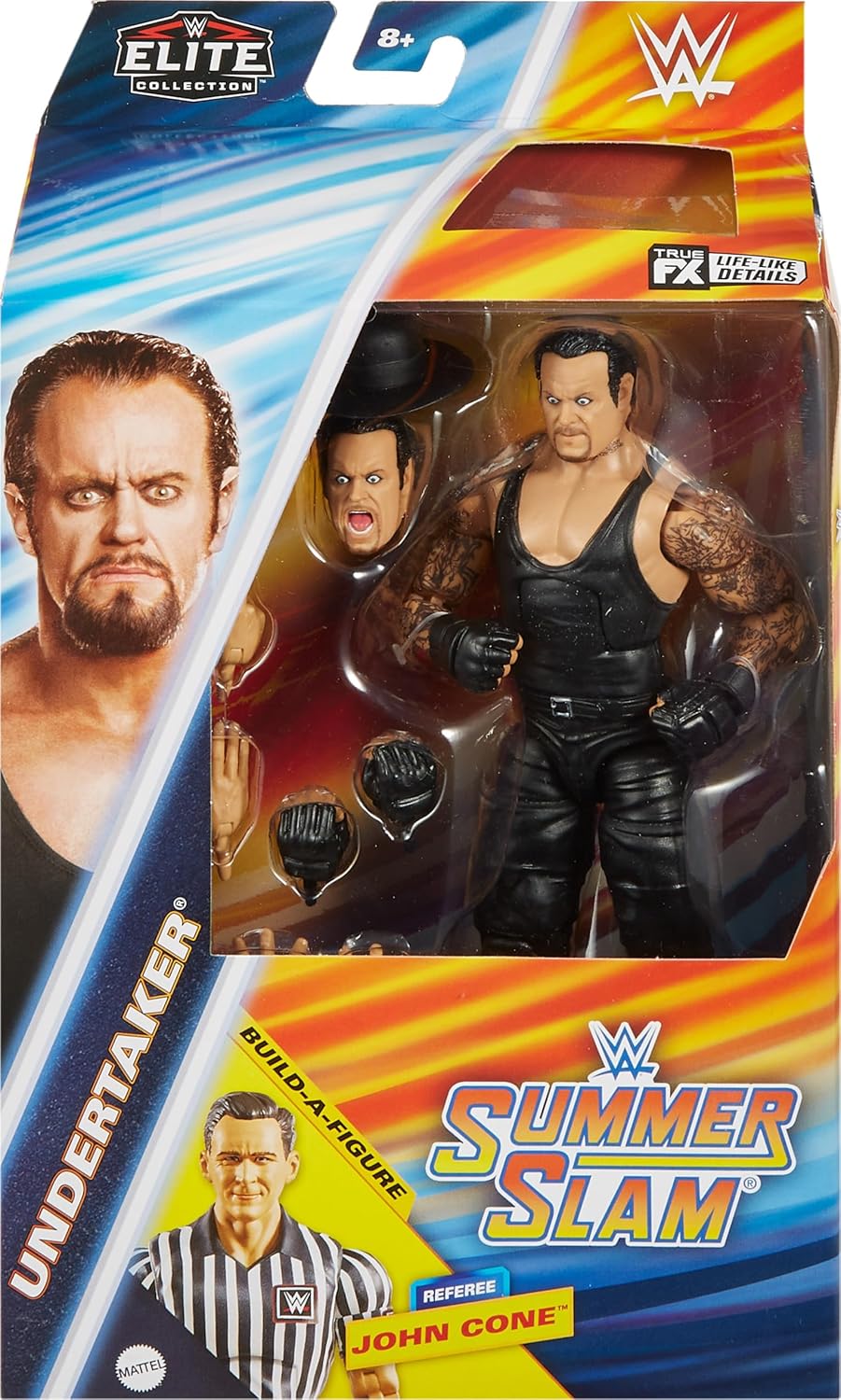 Mattel WWE Elite Collection Actionfigur, SummerSlam Undertaker Sammlerstück mit Zubehör & Schiedsric