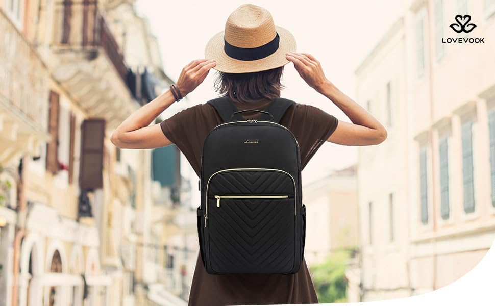 LOVEVOOK Rucksack Damen, Gross 15,6 Zoll Laptoptasche Rucksäcke Wasserdicht Schulrucksack Mädchen Te