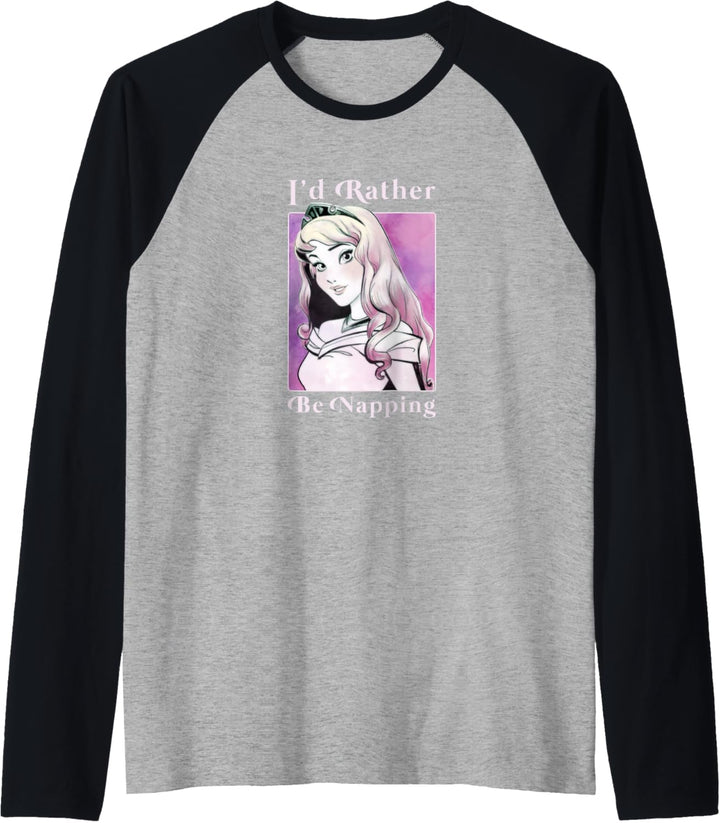 Disney Sleeping Beauty Aurora I'd Rather Be Napping Portrait Raglan