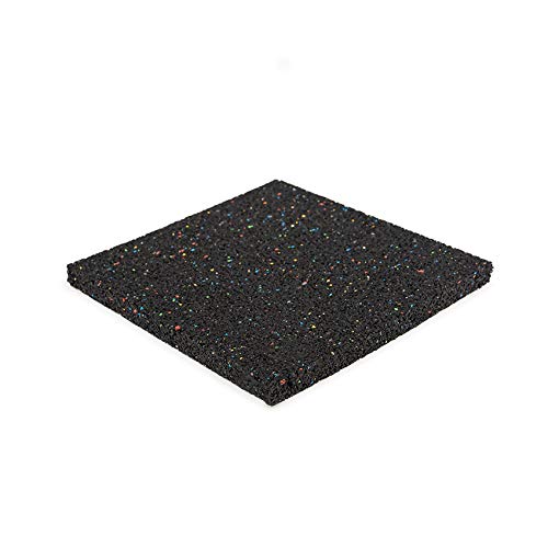 Terrassenpad 200x200x5mm (set 80 stück) | Schwarz gesprenkelt | Terrassenpads | aus Gummigranulat |