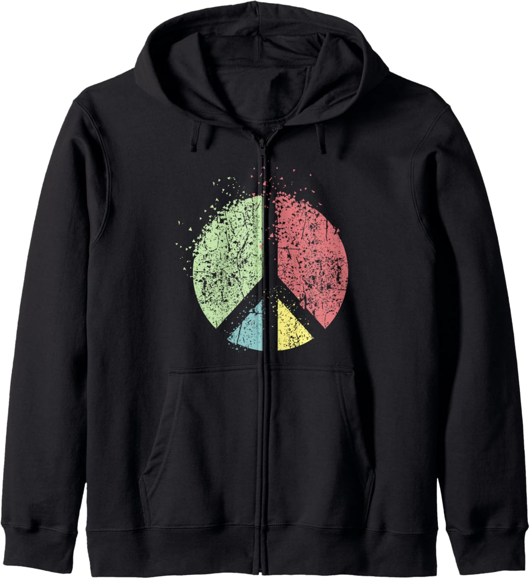 Retro Verschwinden Frieden Zeichen Hippie Friedenssymbol Kun Kapuzenjacke