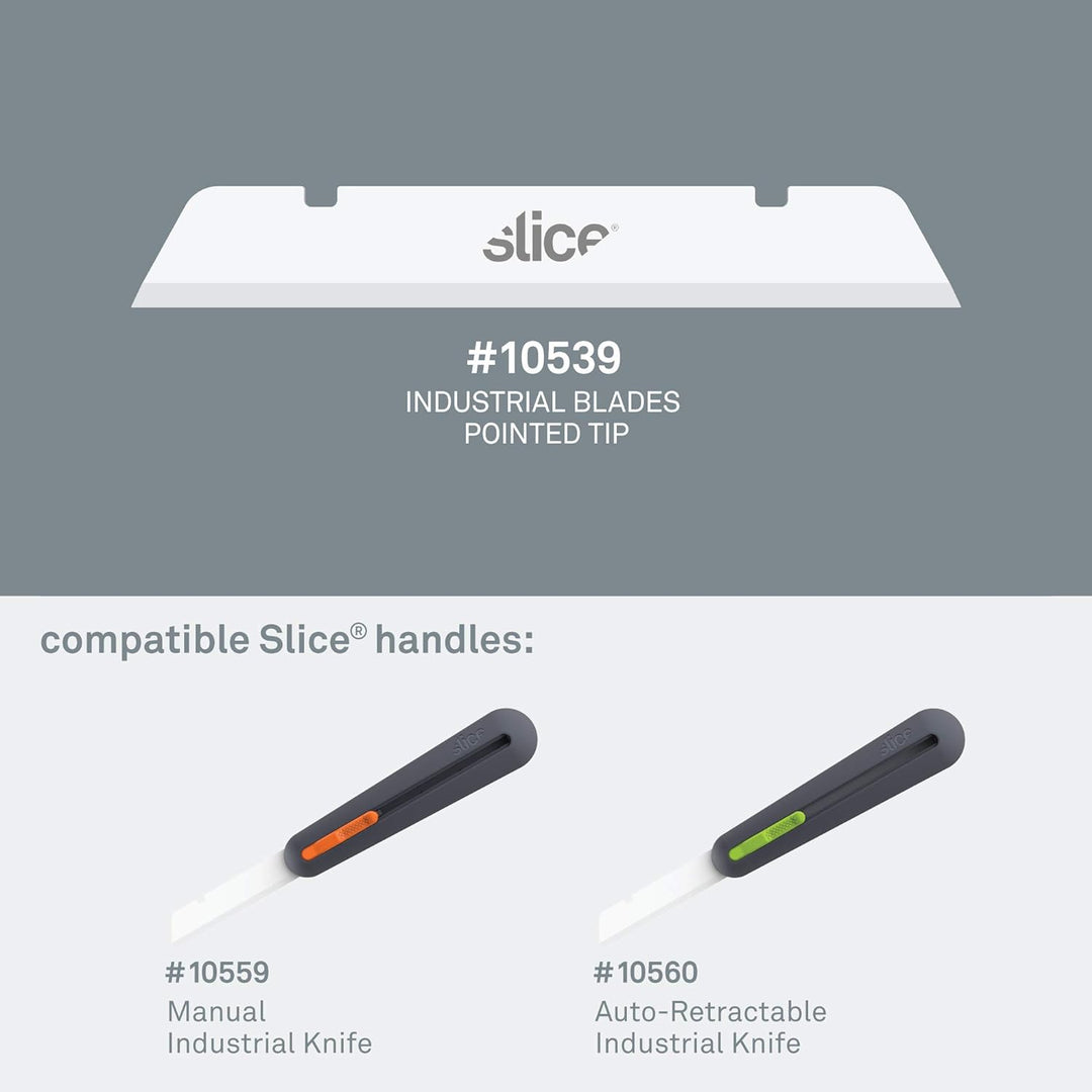 Slice 10539 | Industrieklingen Spitz 4 Stück | 12cm Kantenlänge | Für Slice Industrie-Cuttermesser |