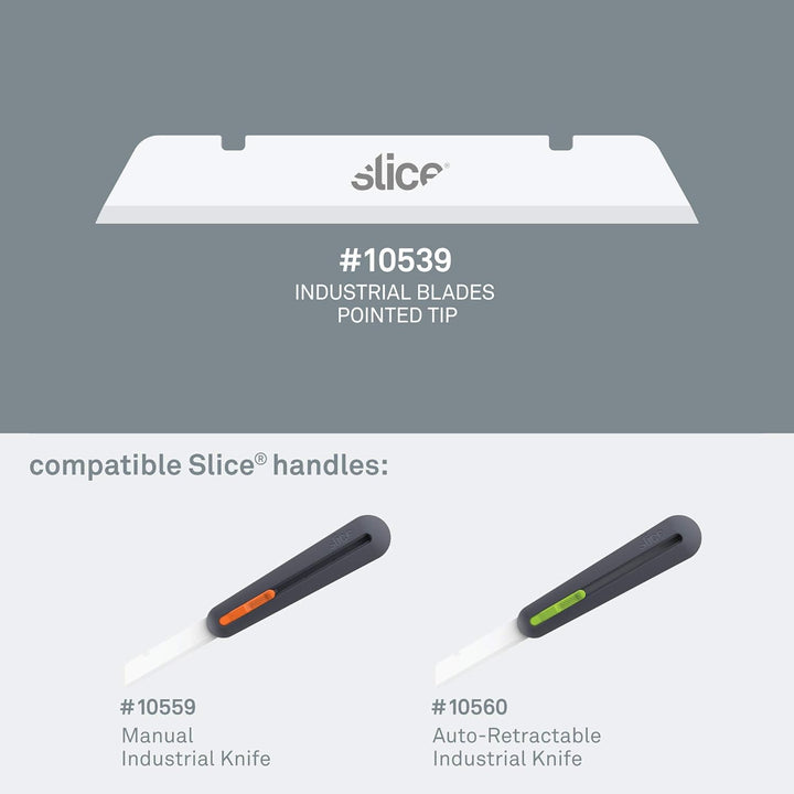 Slice 10539 | Industrieklingen Spitz 4 Stück | 12cm Kantenlänge | Für Slice Industrie-Cuttermesser |