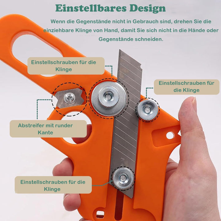 KEWAYO Manueller Kantenschneider für Umleimer, Edge Banding Trimmer mit 10 Klingen und 4 runden Kant