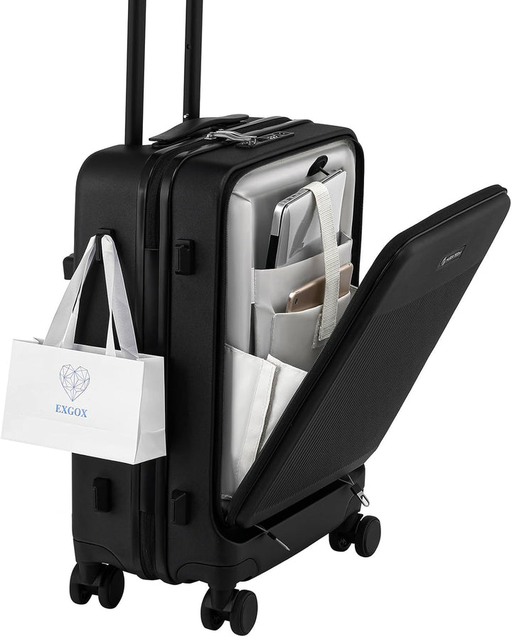 Handgepäckkoffer 20 Zoll mit Laptopfach, Leichte Koffer Hartschale und TSA-Schloss, Kabinengepäck mi