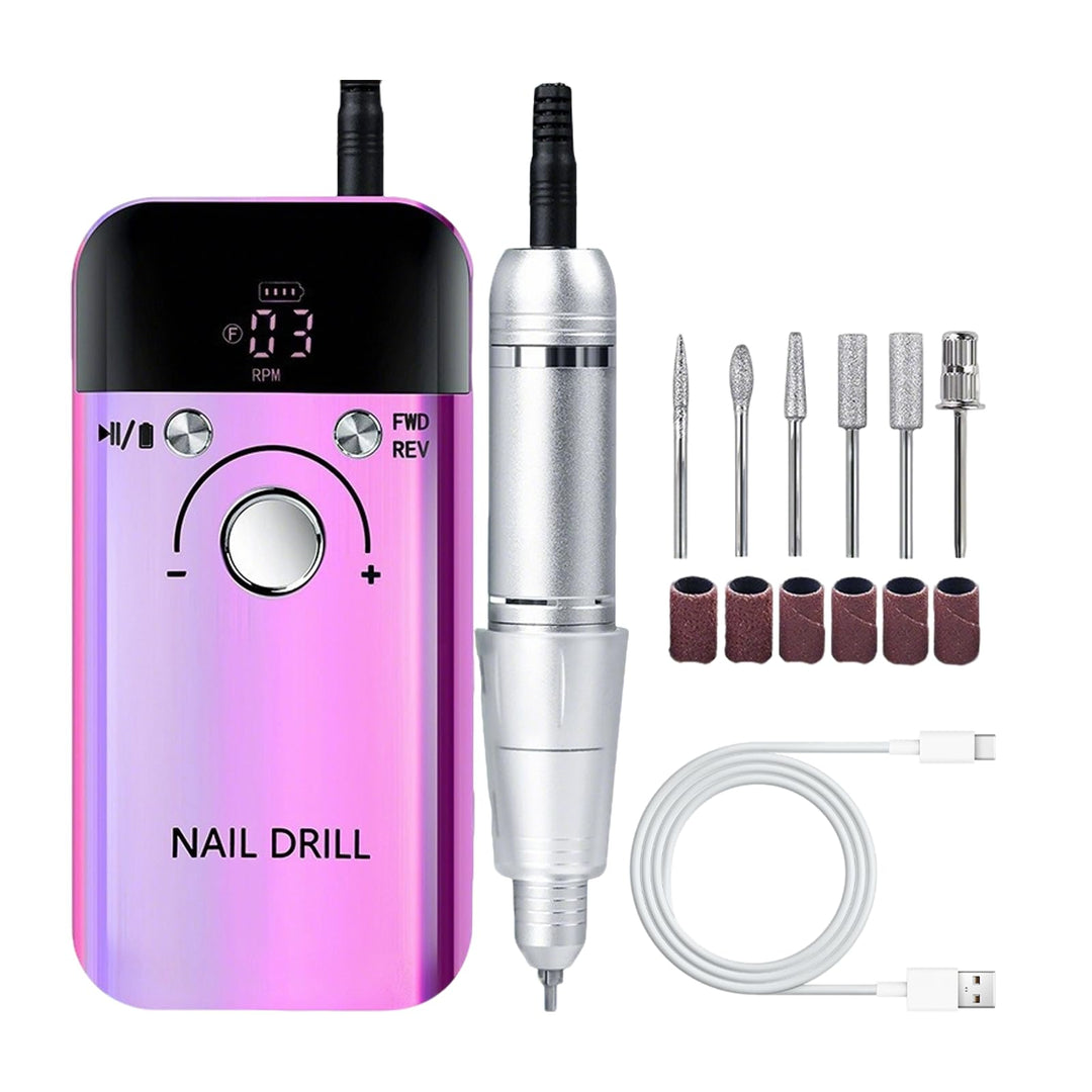 Professioneller Aufsteckbarer Nagelfräser, Elektrische Nagelfeile 30000U/Min mit LED Display, Profes