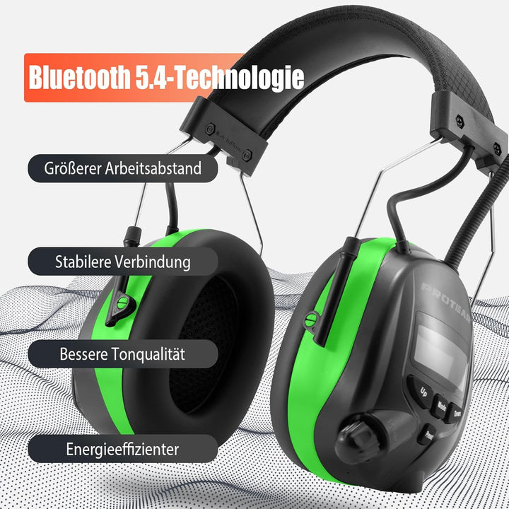 Gehörschutz mit Radio DAB/DAB+/FM/Bluetooth 5.3, Noise Cancelling Wireless Kopfhörer für Werkstatt,