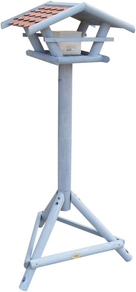 HABAU Vogelhaus Sperling mit Futtersilo und Ständer - Futterhaus komplett aus Holz