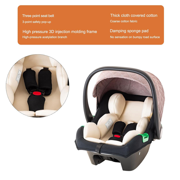 BEBBY Kinderwagen, Standard-Kinderwagen, Kinderwagen 3 in 1,Kinderwagen mit Faltbarem Tragbarem für