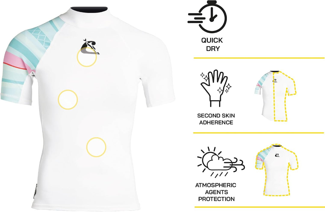 Cressi Shield Lady Rash Guard Short/SL - Protective Short Sleeve Rash Guard für SUP und Wassersport,