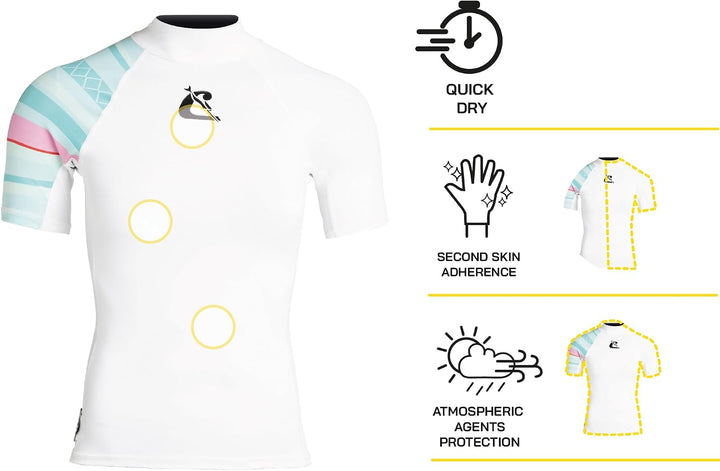 Cressi Shield Lady Rash Guard Short/SL - Protective Short Sleeve Rash Guard für SUP und Wassersport,