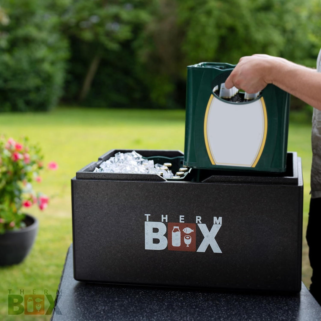 THERM BOX Styroporbox Profi gross mit Kühlakku für Kühlbox Transportbox Thermobehälter Wiederverwend