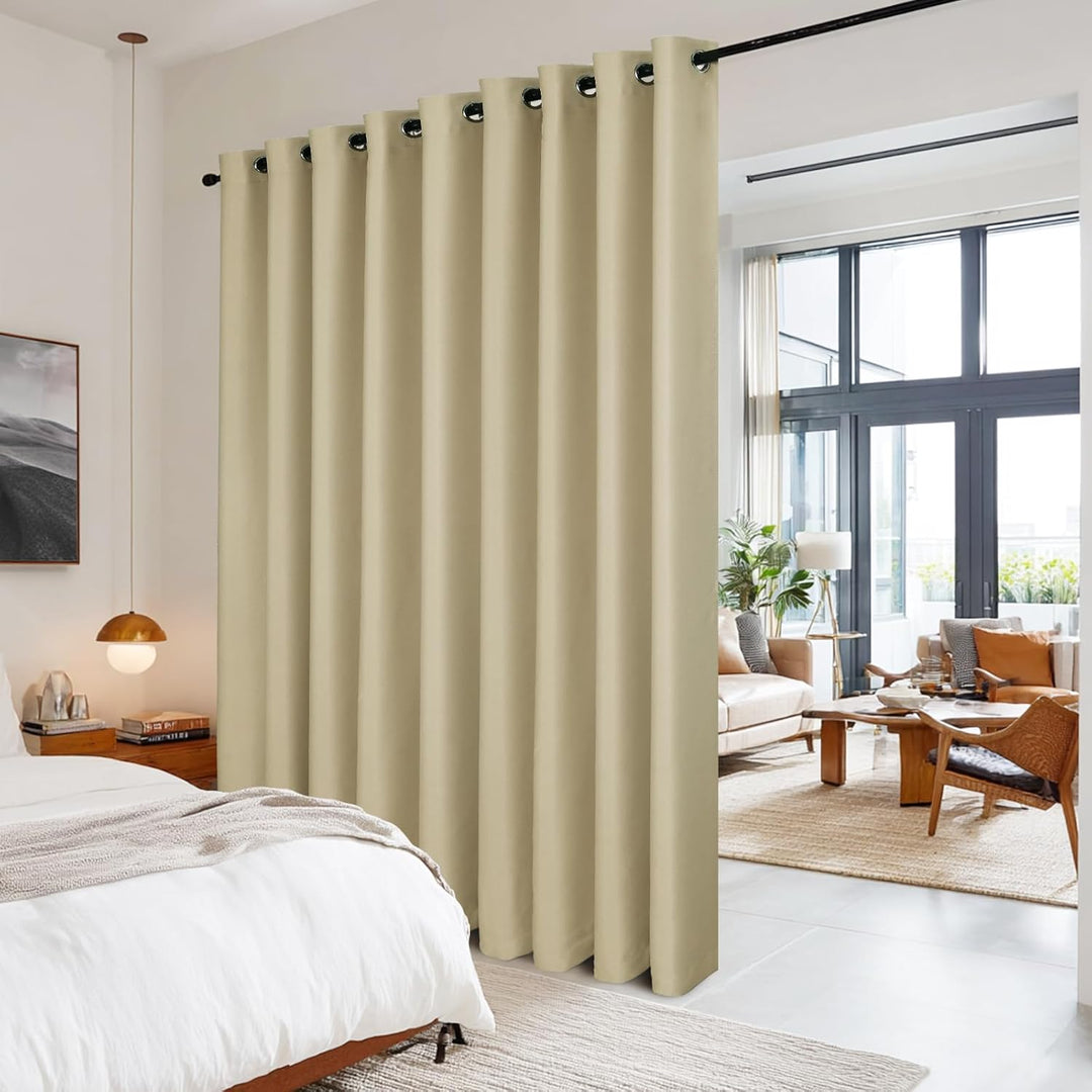 Hiasan Raumteiler Vorhang Blickdicht & Schallschutz mit Ösen 1 Stück, Thermovorhang Gardine für Wohn