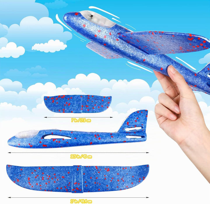 NUOBESTY Grosses Wurfschaumflugzeug Led-Licht Flugzeugspielzeug Segelflugzeug Flugzeugmodell Outdoor