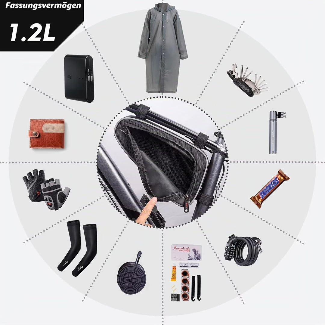 ROTTO Fahrrad Rahmentasche Dreieckstasche Wasserdicht 2l Fahrradtasche Rahmen Triangeltasche mit Ref