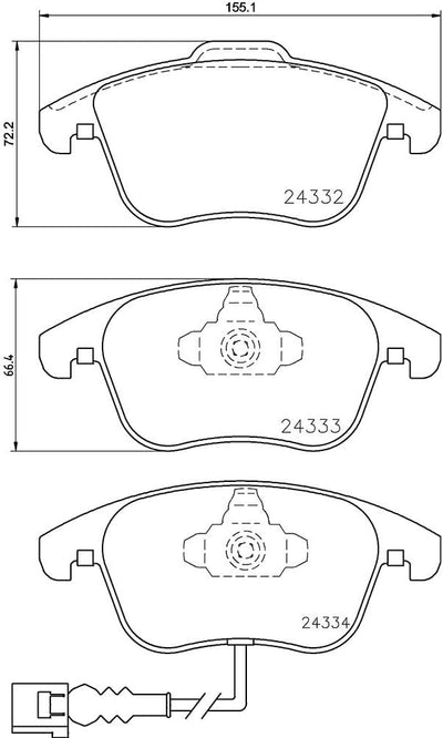 HELLA PAGID 8DB 355 014-031 Bremsbelagsatz - T1783 - Bremssystem: Teves - mit integriertem Verschlei