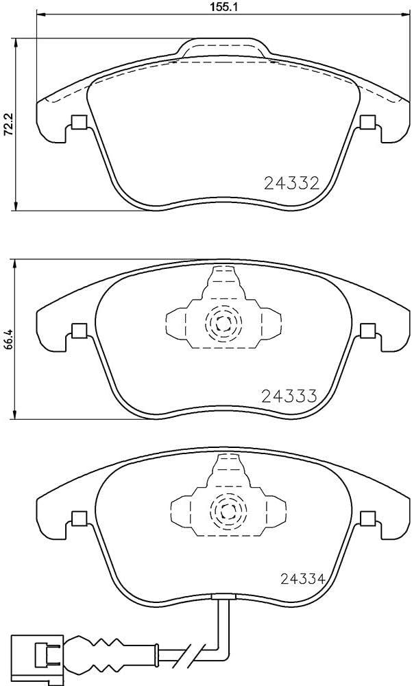 HELLA PAGID 8DB 355 014-031 Bremsbelagsatz - T1783 - Bremssystem: Teves - mit integriertem Verschlei