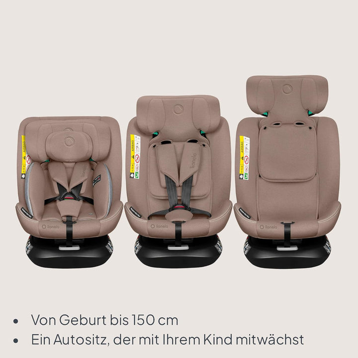 Lionelo Bastiaan i-Size One 360o drehbarer Autositz für Kinder von 40-150 cm, Montage in Fahrtrichtu