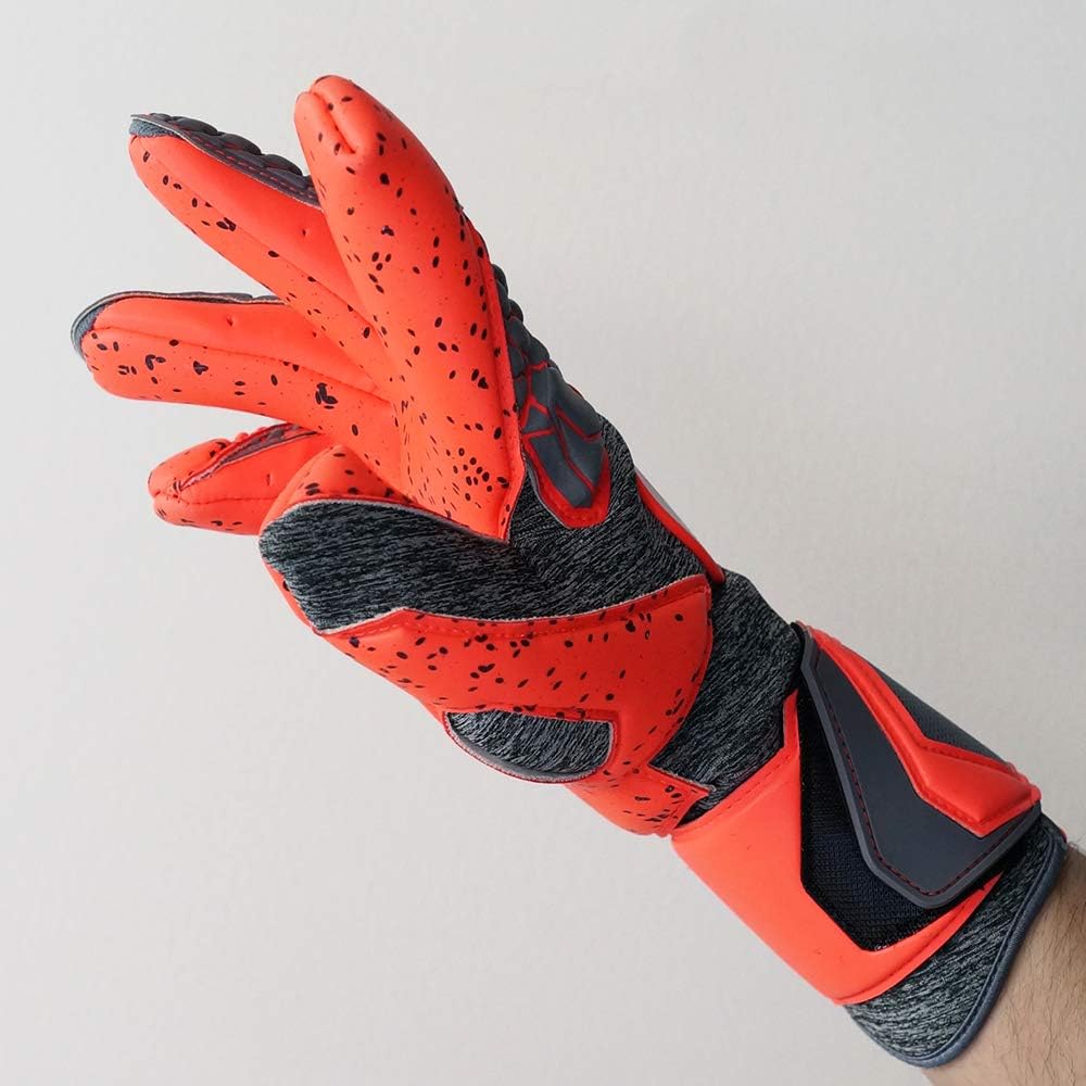 Uhlsport Erwachsene Aerored Supergrip HN Torwarthandschuhe 10 dark grau melange/fluo rot, 10 dark gr