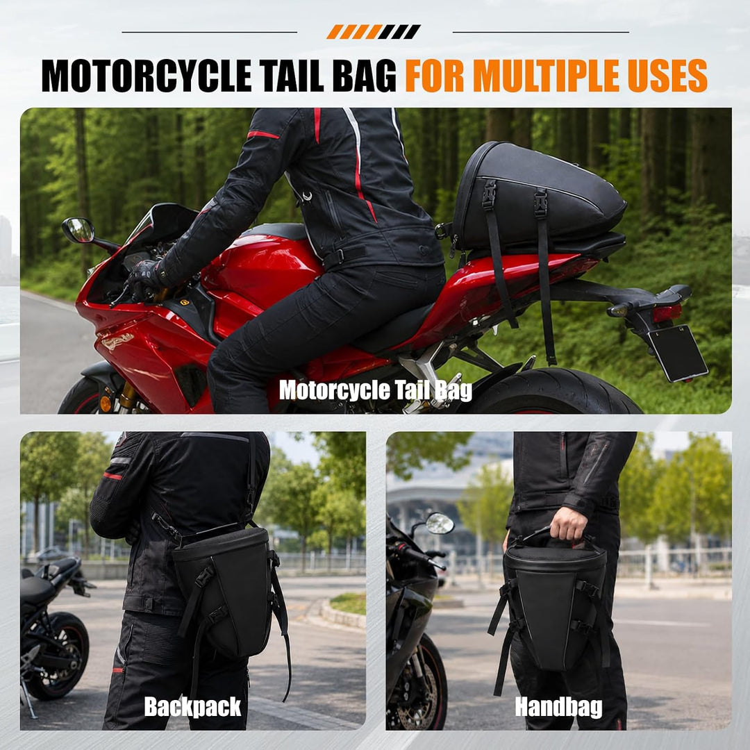 Hecktasche Motorrad Wasserdicht Klein, Sozius Tasche 10L Motorradtasche Heck, Motorcycle Tail Bag, T