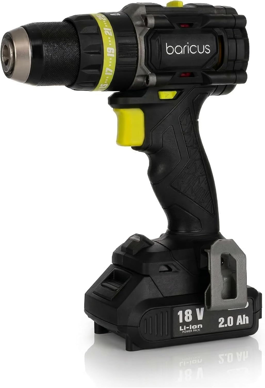 Baricus Akku Schlagbohrschrauber 18V Brushless 75 Nm Digital Display Drehzahlsteuerung 2 Gang 13 mm