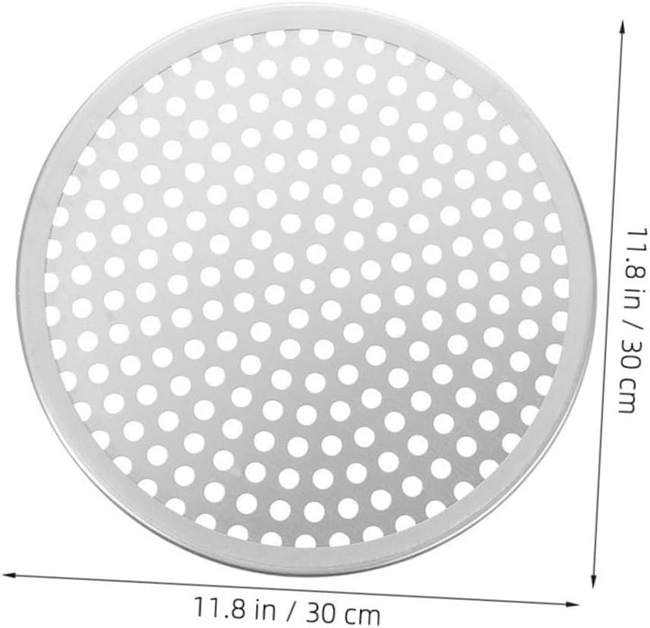 Cabilock Perforiertes Pizzablech aus Aluminiumlegierung Silber Rund mit Löchern Leicht zu Reinigen e