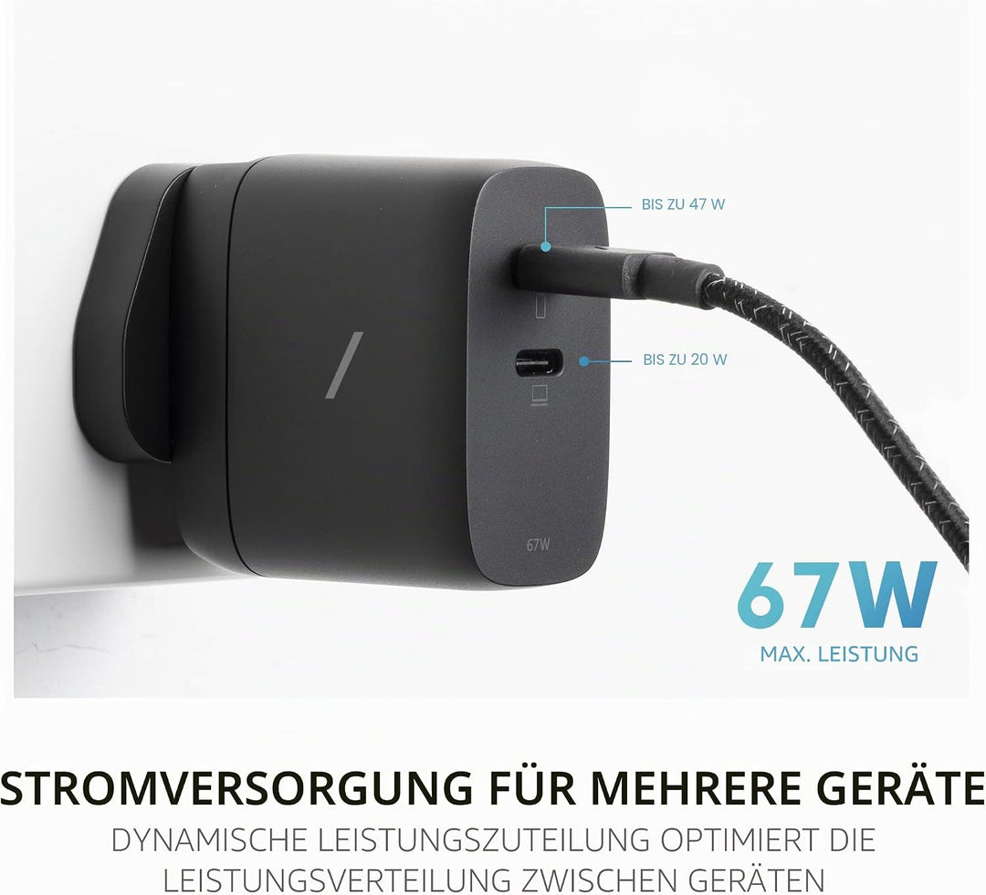 Native Union Schnelles GaN-Ladegerät PD 67W – Ultra-Kompaktes Power Delivery-fähiges USB-C-Ladegerät