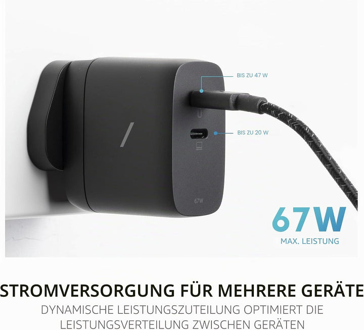 Native Union Schnelles GaN-Ladegerät PD 67W – Ultra-Kompaktes Power Delivery-fähiges USB-C-Ladegerät