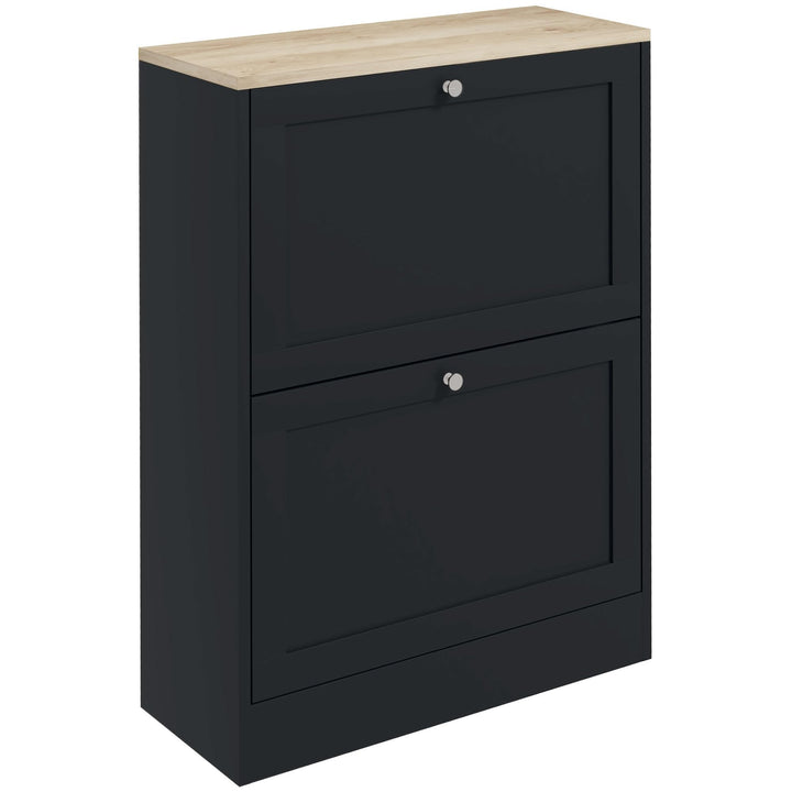 HOMCOM 12 Paar Schuhschrank Modern Schmaler Schuhschrank mit 2 klappbaren Schubladen und verstellbar