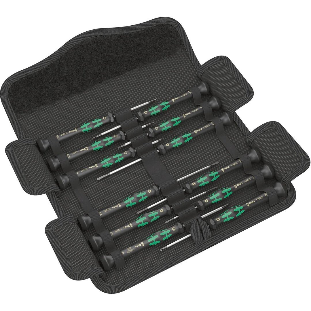 Wera Kraftform Micro Elektroniker Schraubendrehersatz, 12-teilig, Mehrfarbig, 05073675001 Set, Set