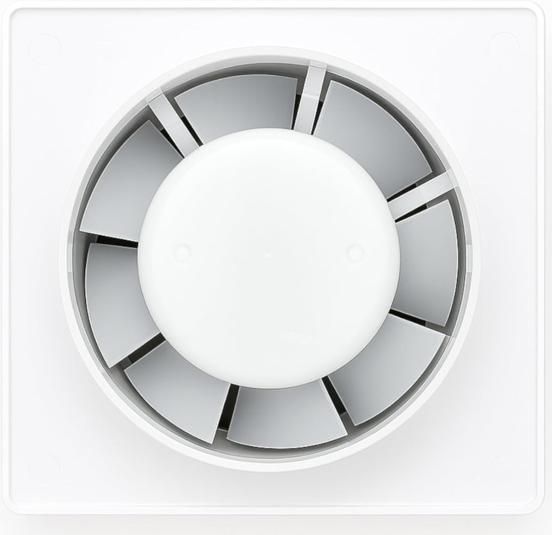 MKK Badlüfter Wohnraumlüfter Ø100 mm – Leiser Bad- & WC-Ventilator, Wandlüfter Standard Weiss – Ener
