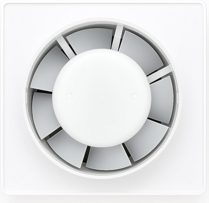 MKK Badlüfter Wohnraumlüfter Ø100 mm – Leiser Bad- & WC-Ventilator, Wandlüfter Standard Weiss – Ener