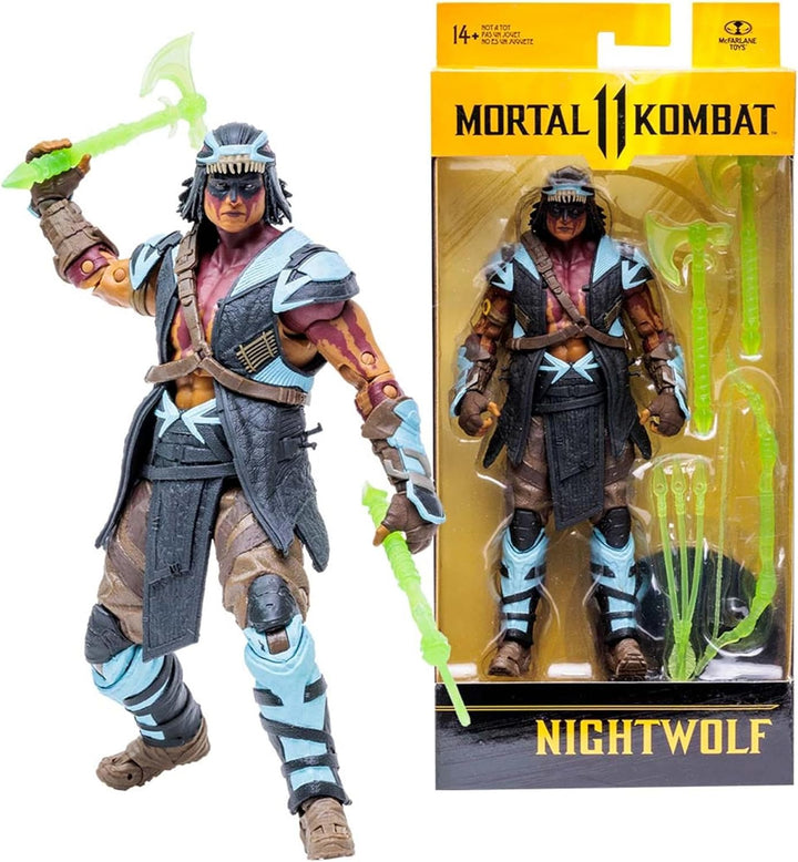 McFarlane Mortal Kombat Actionfigur Nightwolf 18 cm, Mehrfarbig Modern, Modern