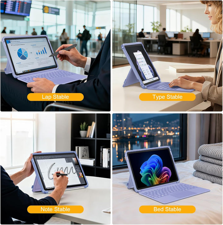 Fintie Hülle für Microsoft Surface Pro 12 Zoll 1. Edition (2025), Stossfeste Folio-Schutzhülle mit t