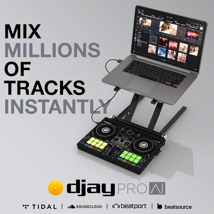 Reloop Buddy Kompakter 2-Kanal DJ Controller für Algoriddim DJay auf iOS, PadOS, Android, Mac und PC