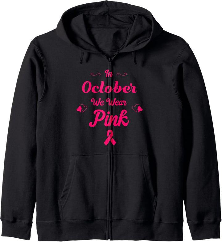 Brustkrebs Aufklärung im Oktober Wir tragen Rosa Kapuzenjacke