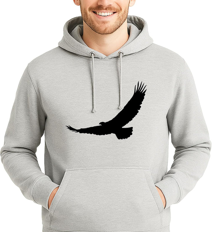 huuraa Unisex Hoodie Eagle Silhouette Adler Pullover Vegan Grösse 3XL mit Motiv für alle Vogel Freun
