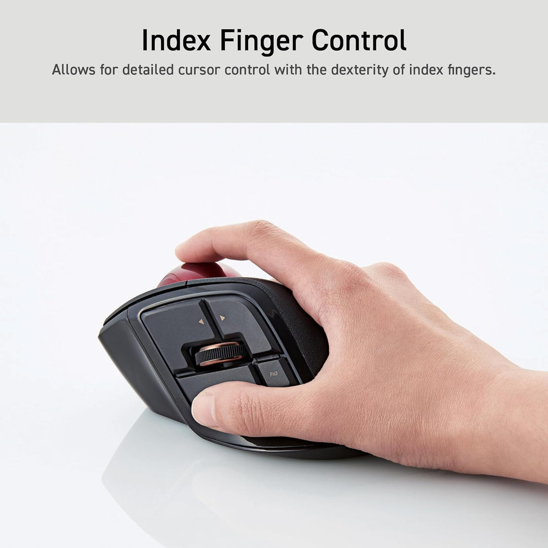 ELECOM Kabelgebundene / kabellose / Bluetooth-Fingerbetriebene Trackball-Maus, kompatibel mit Window