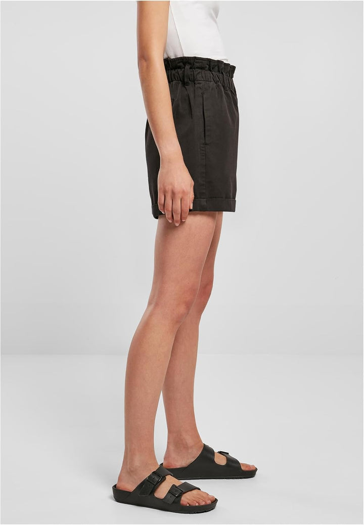 Urban Classics Damen Ladies Paperbag Klassische Shorts 27 Schwarz, 27 Schwarz