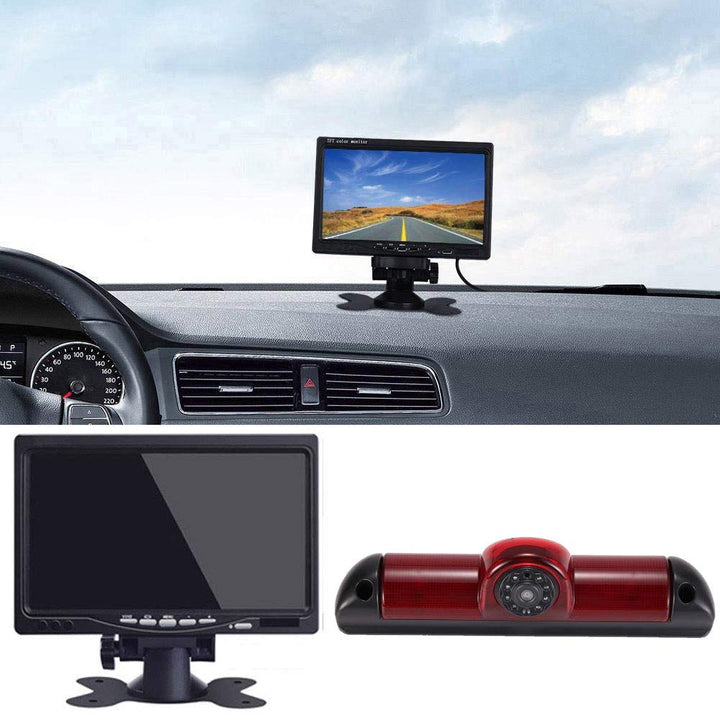 HD Bremsleuchte Rückfahrkamera Set mit 7 Zoll LCD Monitor, Transporter Van Wasserdichte Nachtsicht A