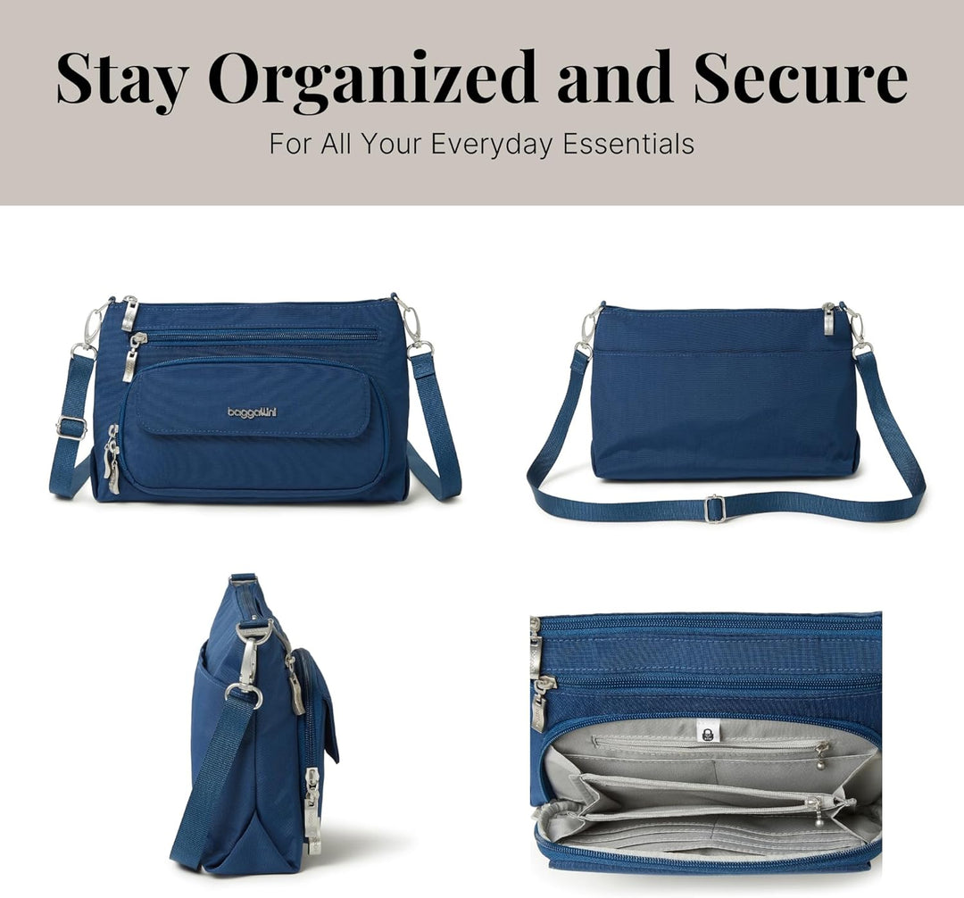 Baggallini Damen Umhängetasche Original RFID Everyday Crossbody Bag Pazifik, Pazifik